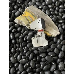 Zuni Inlaid Sterling Mother Pearl Onyx Coral Snoopy~Charlie Brown Pin Pendant